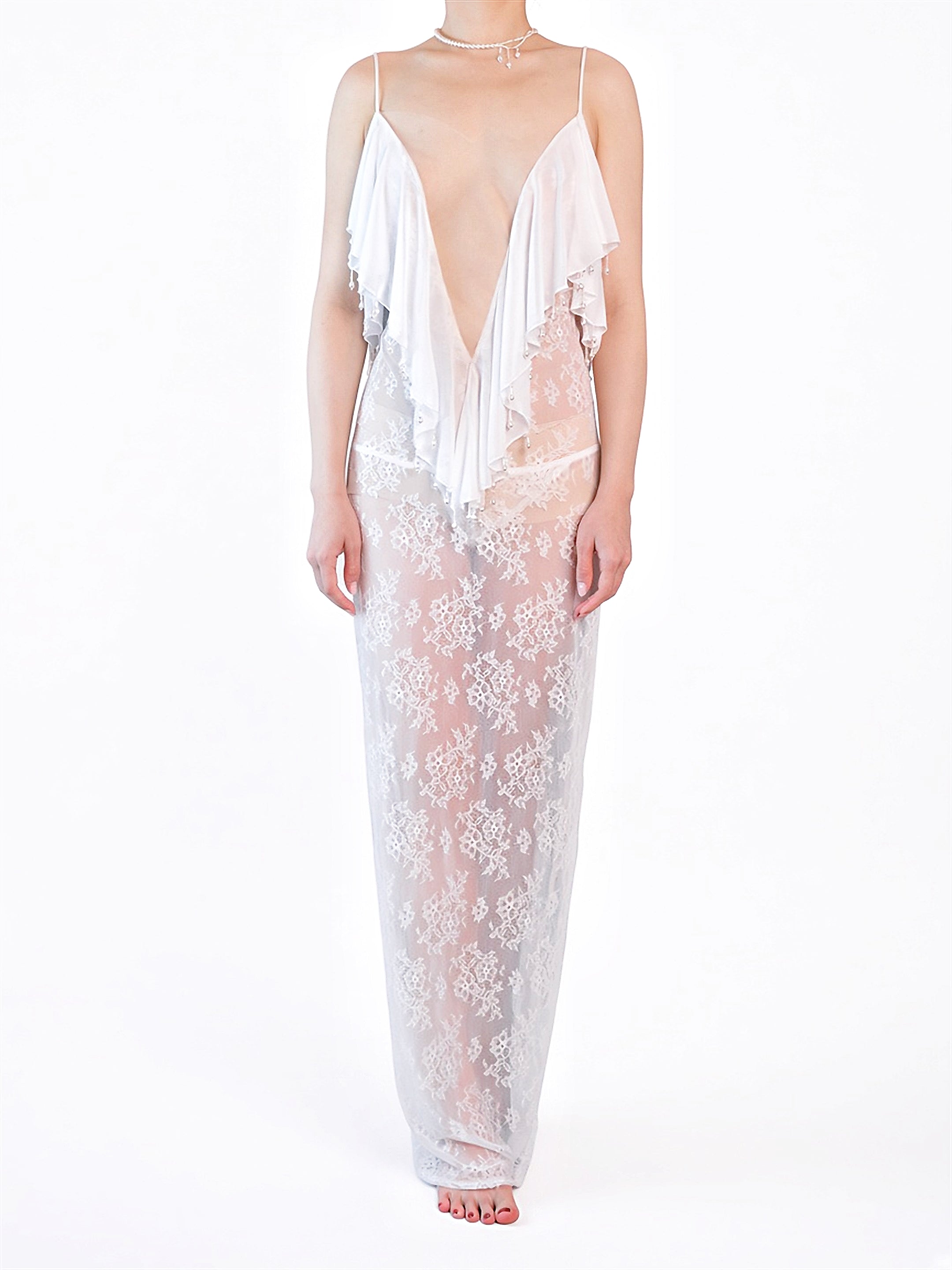 The Margot handmade lace slip